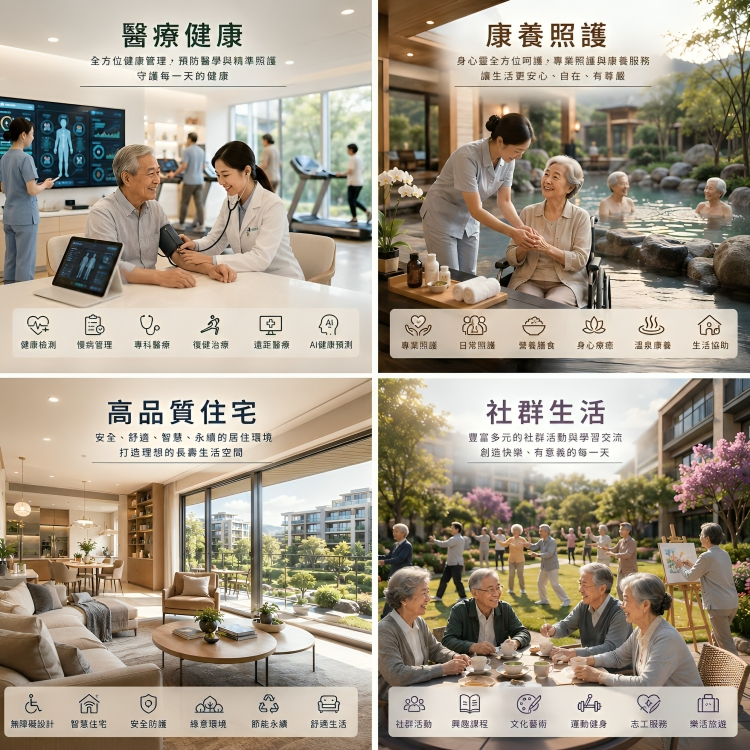 長壽社區的四項整合支柱